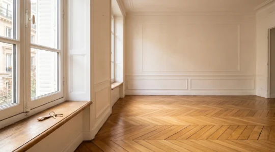 Appartement lumineux et vide prêt à être loué, symbolisant une location réussie sans période de vacance