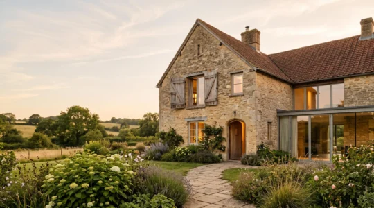 Ancienne maison en pierre réhabilitée avec soin, symbole d'un patrimoine familial transmis de génération en génération