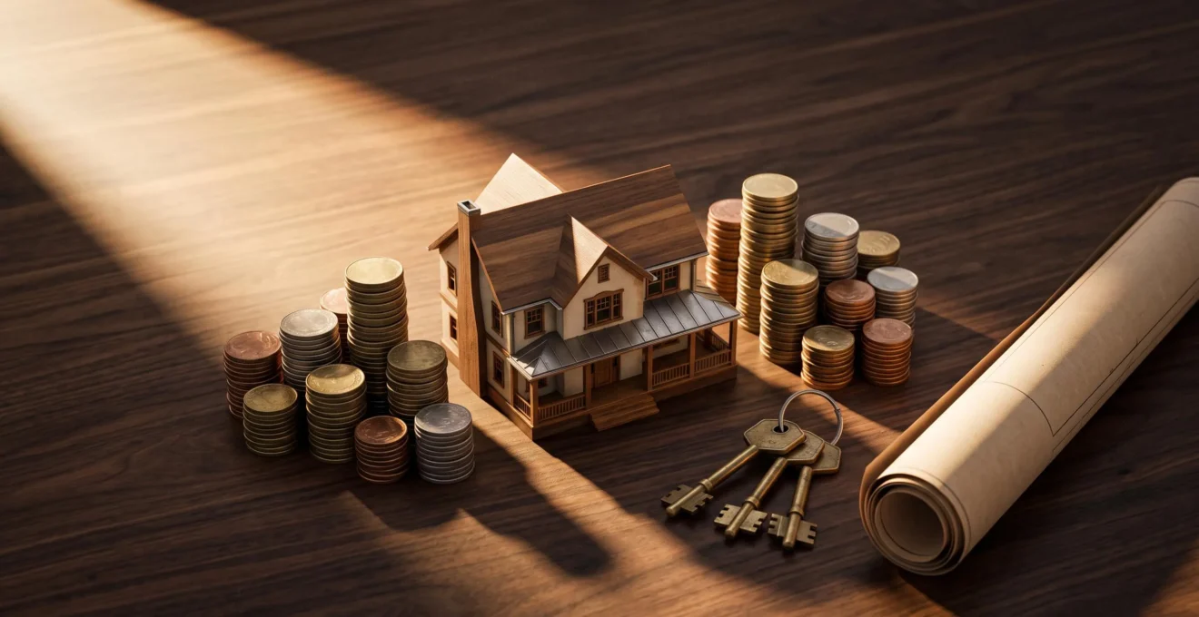 Illustration conceptuelle d'un plan de financement immobilier solide et structuré pour un achat de 350 000 euros