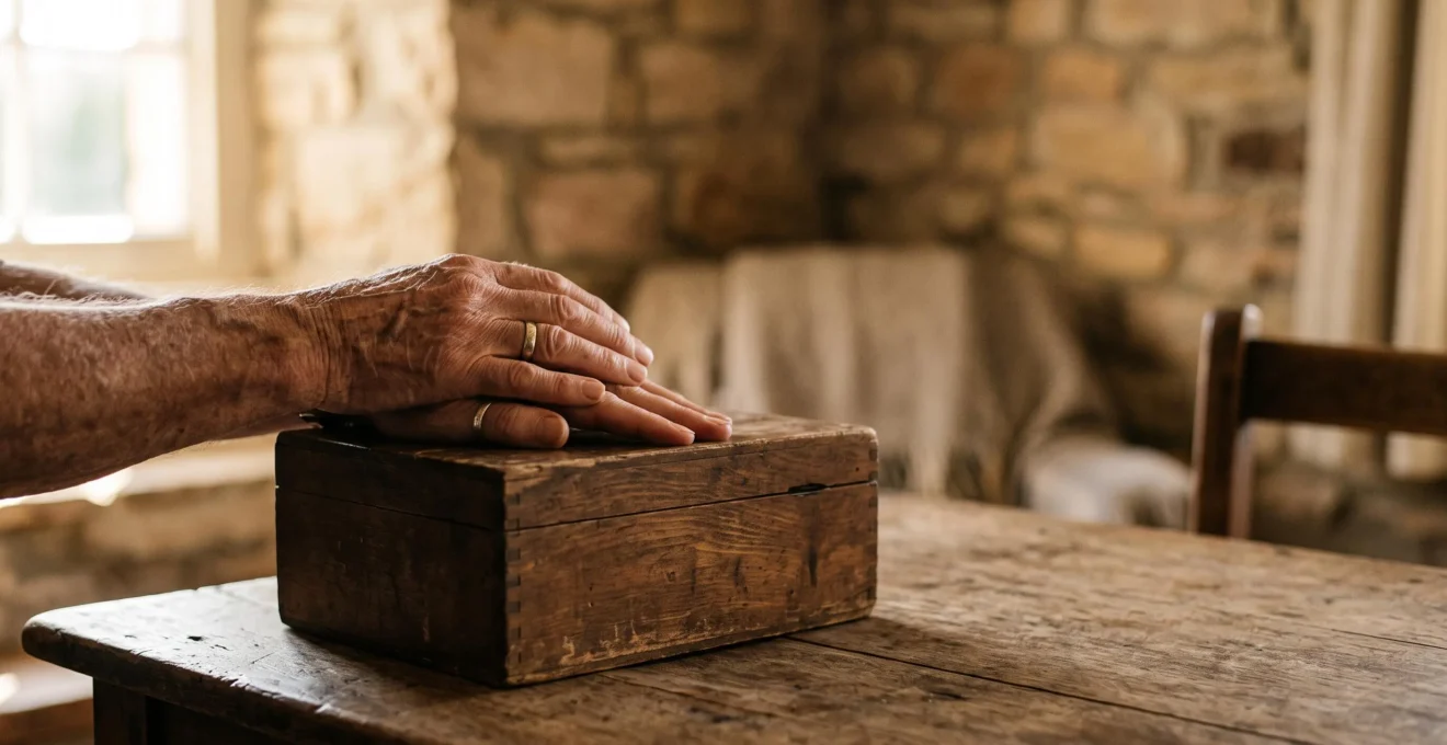 Photographie éditoriale symbolisant la transmission d'un patrimoine familial entre générations, avec un jeu de mains et de lumière évoquant l'héritage
